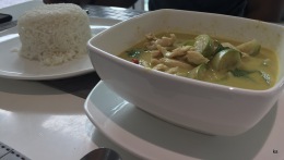 Thai curry and rice in the hotel